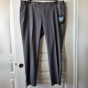 NWT Ralph Lauren‎ Men's Grey Ultra Flex Flat Front No Cuff Dress Pant 40wx30L